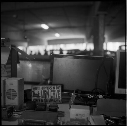 Ominous signage at the MIT Swapfest